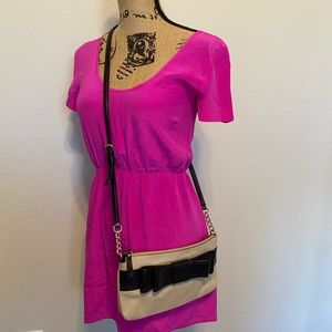 Kate Spade Tan and Black Crossbody Bag with Gold Accents